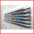 Twin screw and barrel for plastic extruder machine